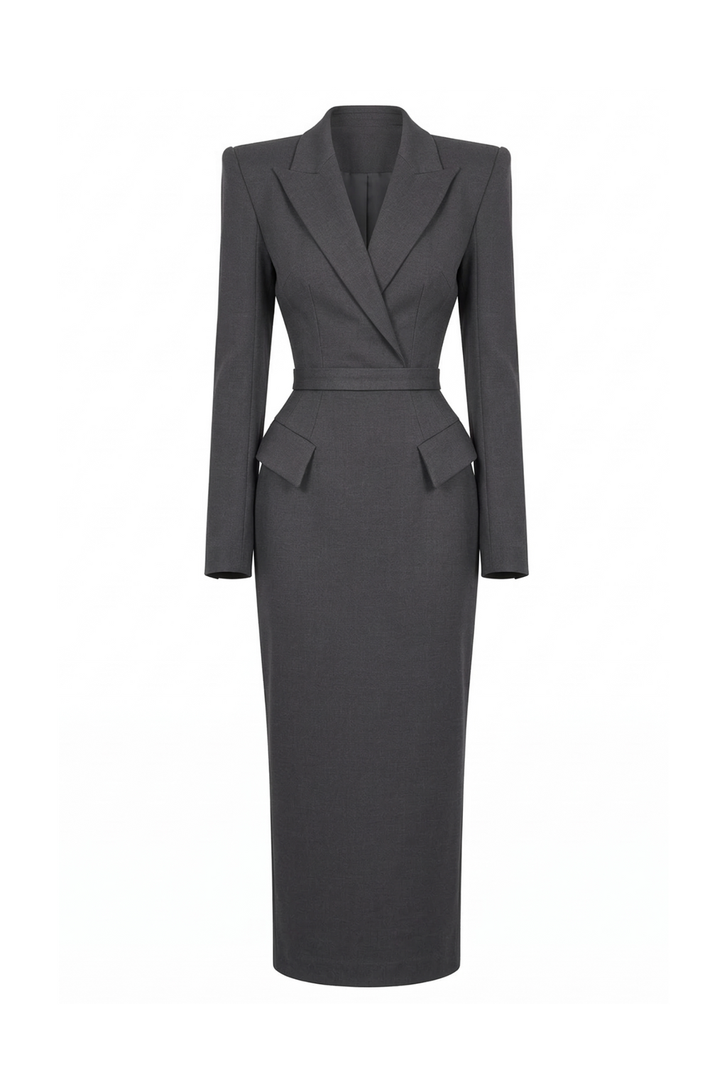 Gray suit dress on a white background