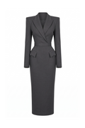 Gray suit dress on a white background
